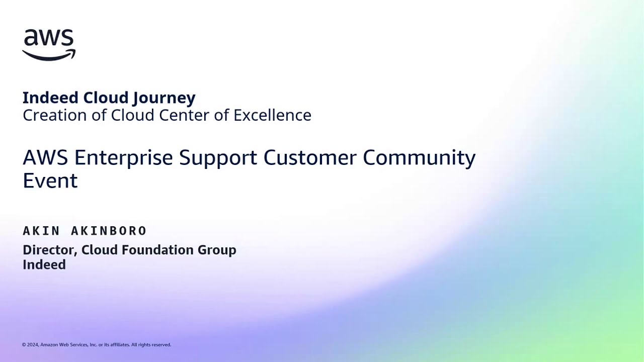 ESCCE 05-21-24 - Indeed - Creation of Cloud Center of Excellence | AWS ...
