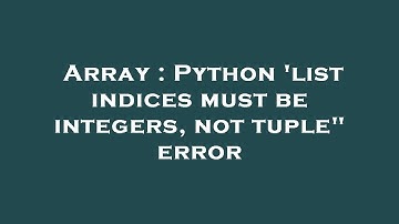 Array : Python 