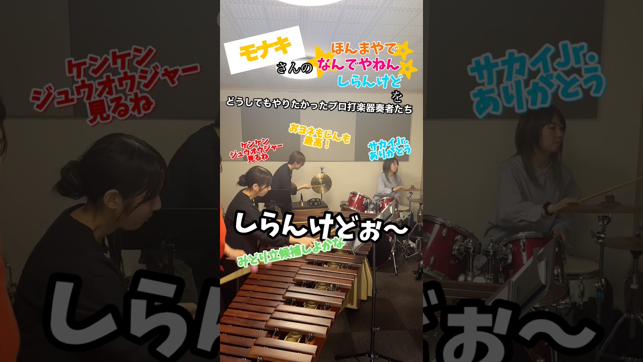 「ほんまやで⭐︎なんでやねん⭐︎しらんけど」なメンバー紹介。モナキさんに届けこの思い#モナキ #marimba #drums #演奏してみた #shortvideo #shortfeed #short