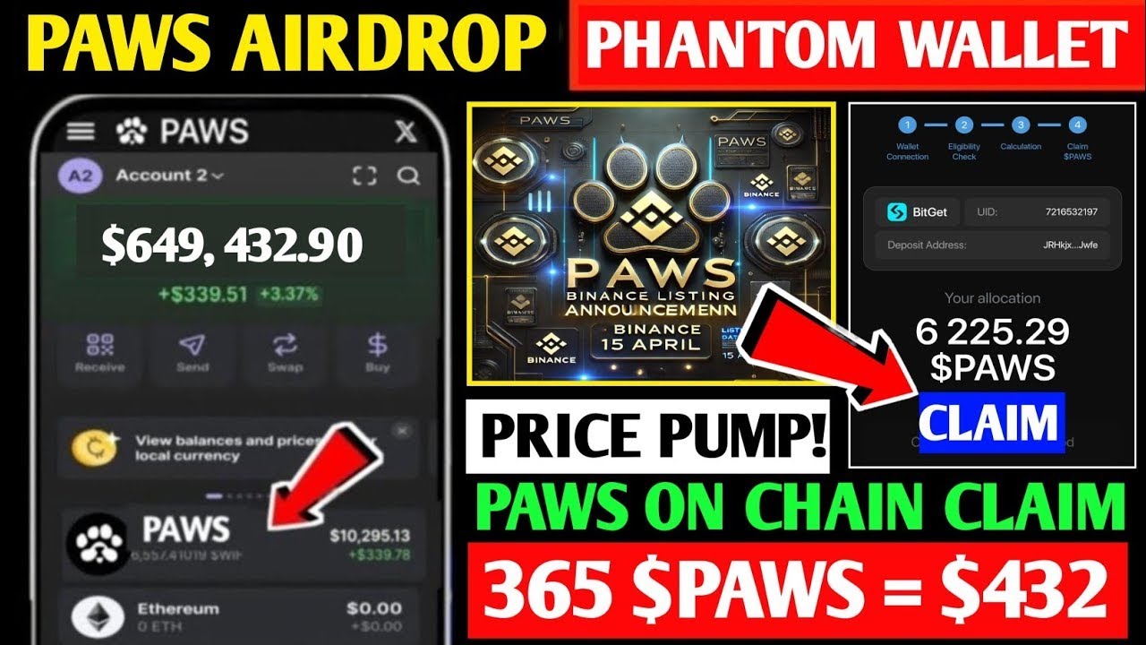 Paws Launched on Phantom Wallet| Paws Airdrop Price Prediction|Paws Airdrop New Update|Paws New Task
