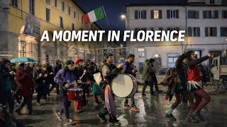 Street Protest In Florence Night Rhythms