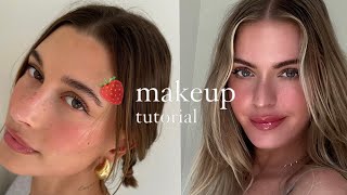HAILEY BIEBER 🍓 STRAWBERRY MAKEUP TUTORIAL