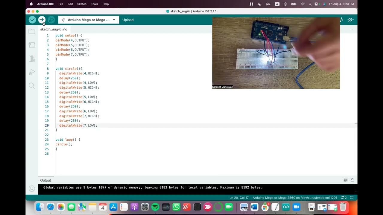Arduino ide functions complete tutorial using 4 leds youtube