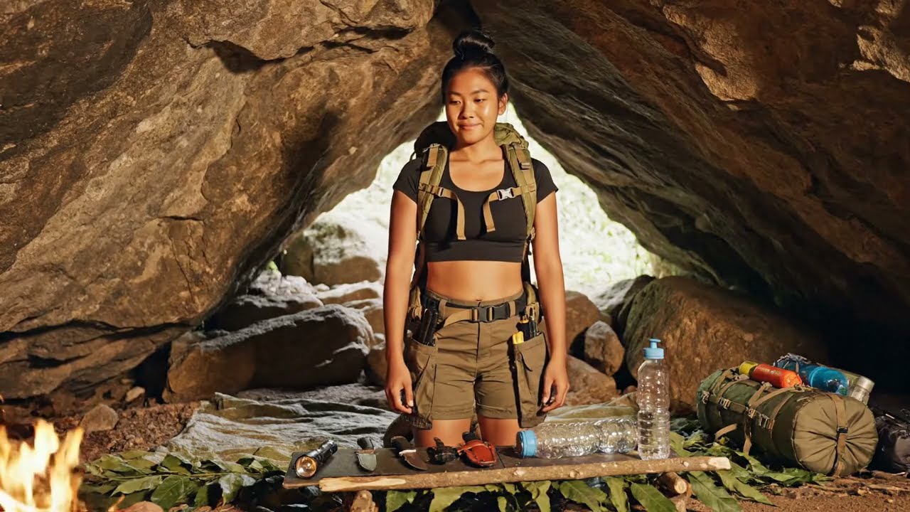 Trapped in a Natural Cave — Building Shelter & Finding Food Alone