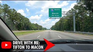 Driving on Interstate 75 in Georgia from Tifton to Macon