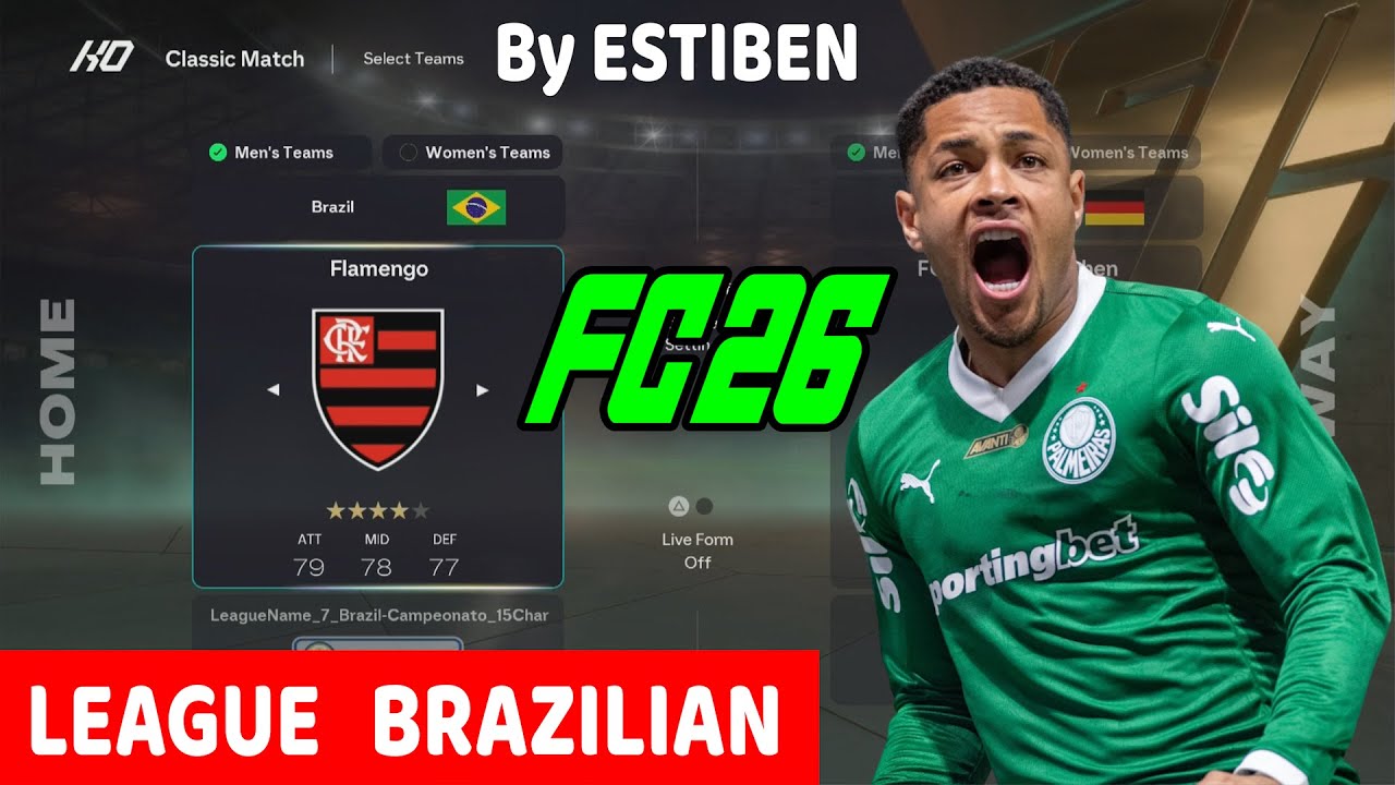 Как добавить игру Brazilian League EA Sports FC 26?