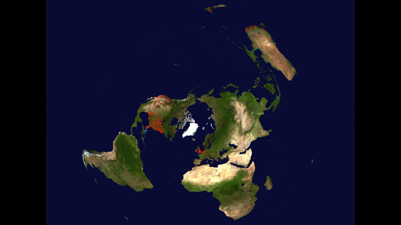 Flat Earth David Weiss App Azimuthal Equidistant Map - YouTube