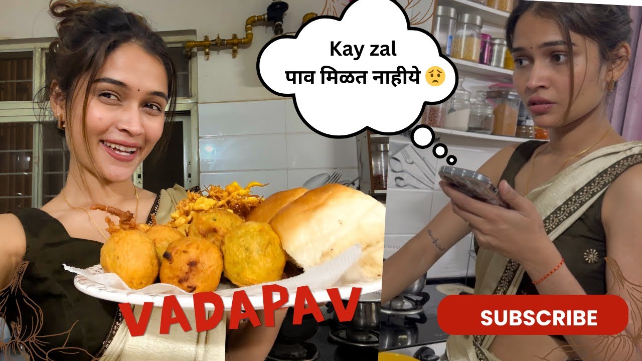 आज केला वडापाव चा बेत 🤩 || food vlog || #viral vaishu_1214 