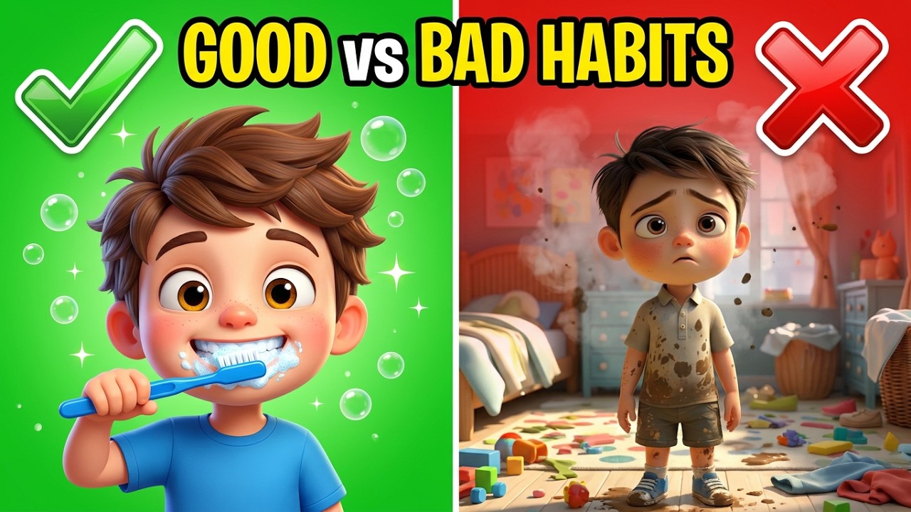 Good Habits vs Bad Habits for Kids | Learning Video for Kids | Healthy ...