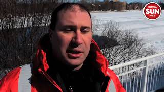 Rideau River ice blasting