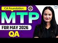 ICAI MTP New Release | QA Full Solutions Explained | CA Foundation May 2026 | Shivani Sharma