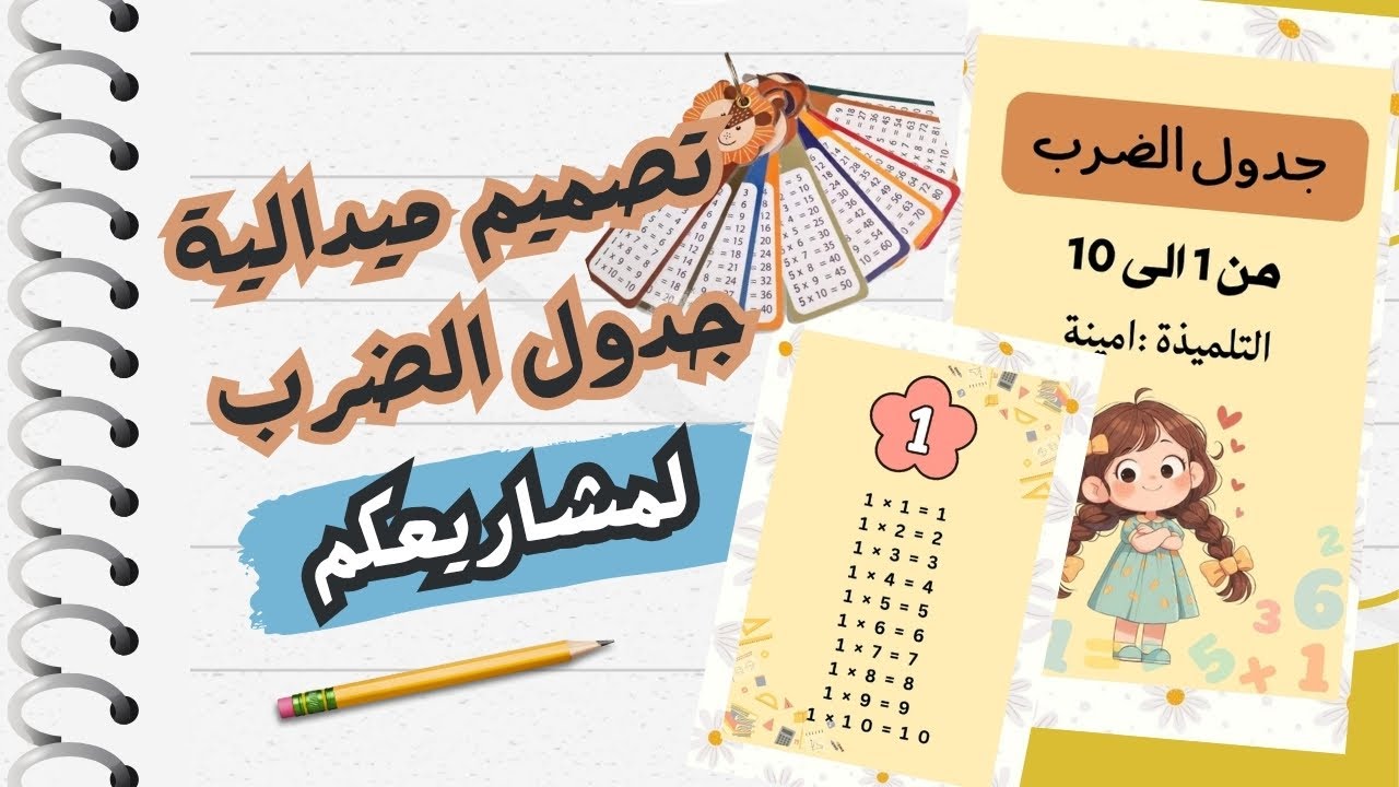 💥 فكرة روووعة لمشروع مدرسي 🎓 ميدالية جدول الضرب بتصميم احترافي في Canva 😍 | ساهلة و أنيقة!