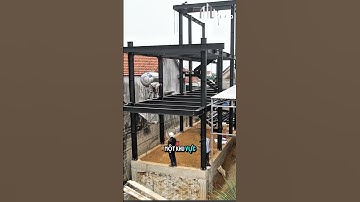 Quá trình lắp dựng nhà khung thép 2 tầng 1 tum tại Nghệ An #nhathepkisato