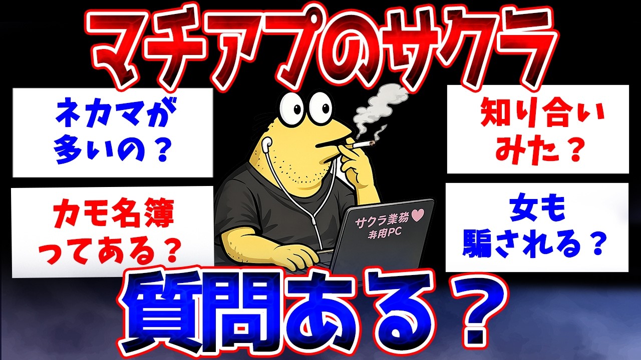 【2ch面白いスレ】マッチングアプリのサクラだけど質問ある？【ゆっくり解説】