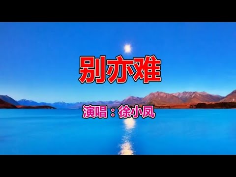 徐小鳳經典歌曲《别亦难》好聽極了