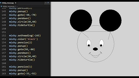 Draw Micky 🐭 Mouse |Full Python code || #pythonturtle