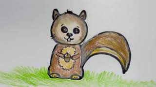 How To Draw A Cute Squirrel With An Acornart For Kidsfacts About Squirrelsfallscaredy Squirrel