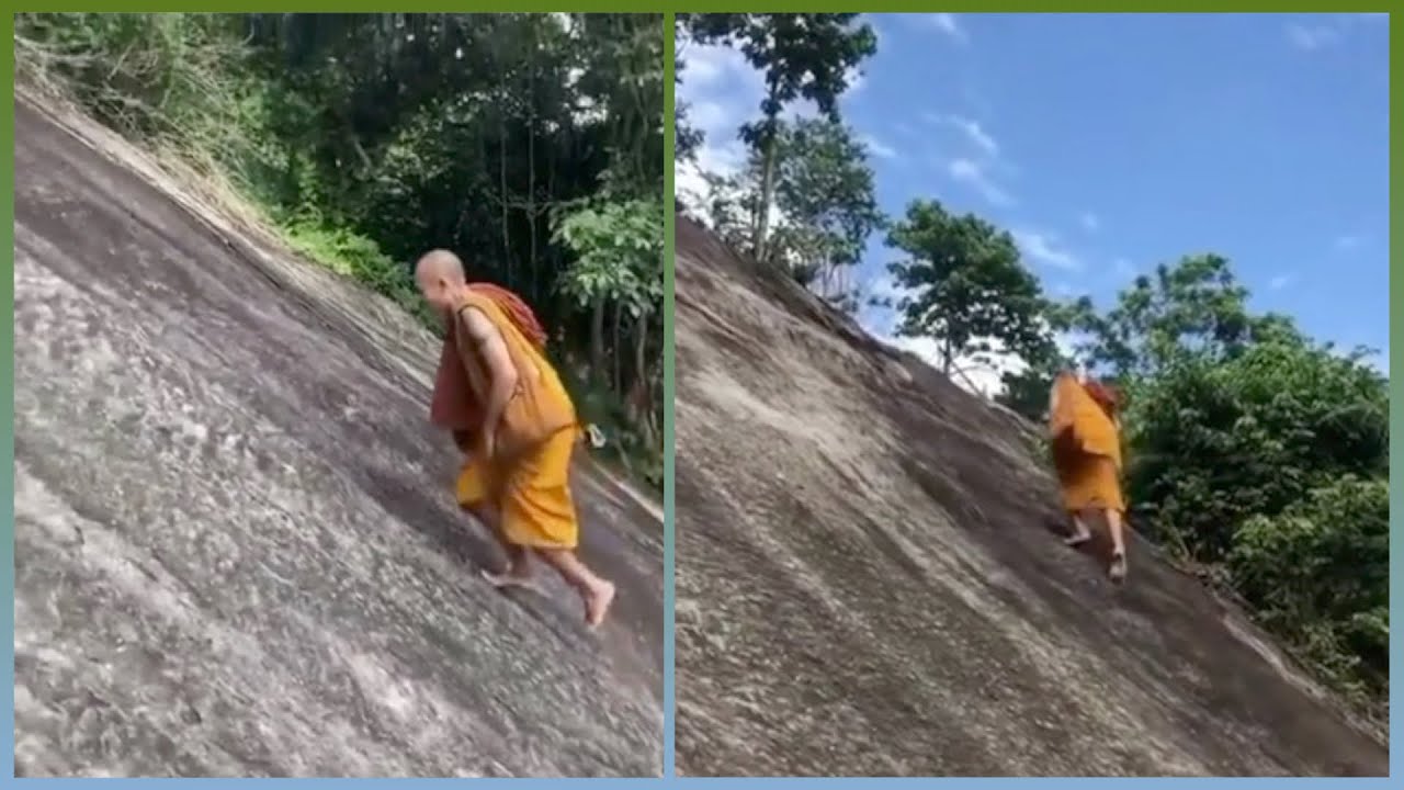 Monk Climbs Up a Steep Hill Without Ropes - Viral Video Compilation ...