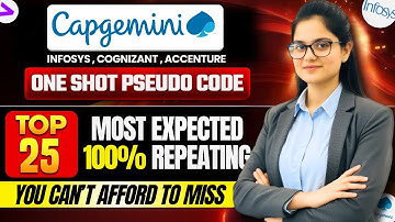 "Complete Pseudo Codes One Shot | Capgemini, Infosys, Accenture, Cognizant & Placement Interviews"
