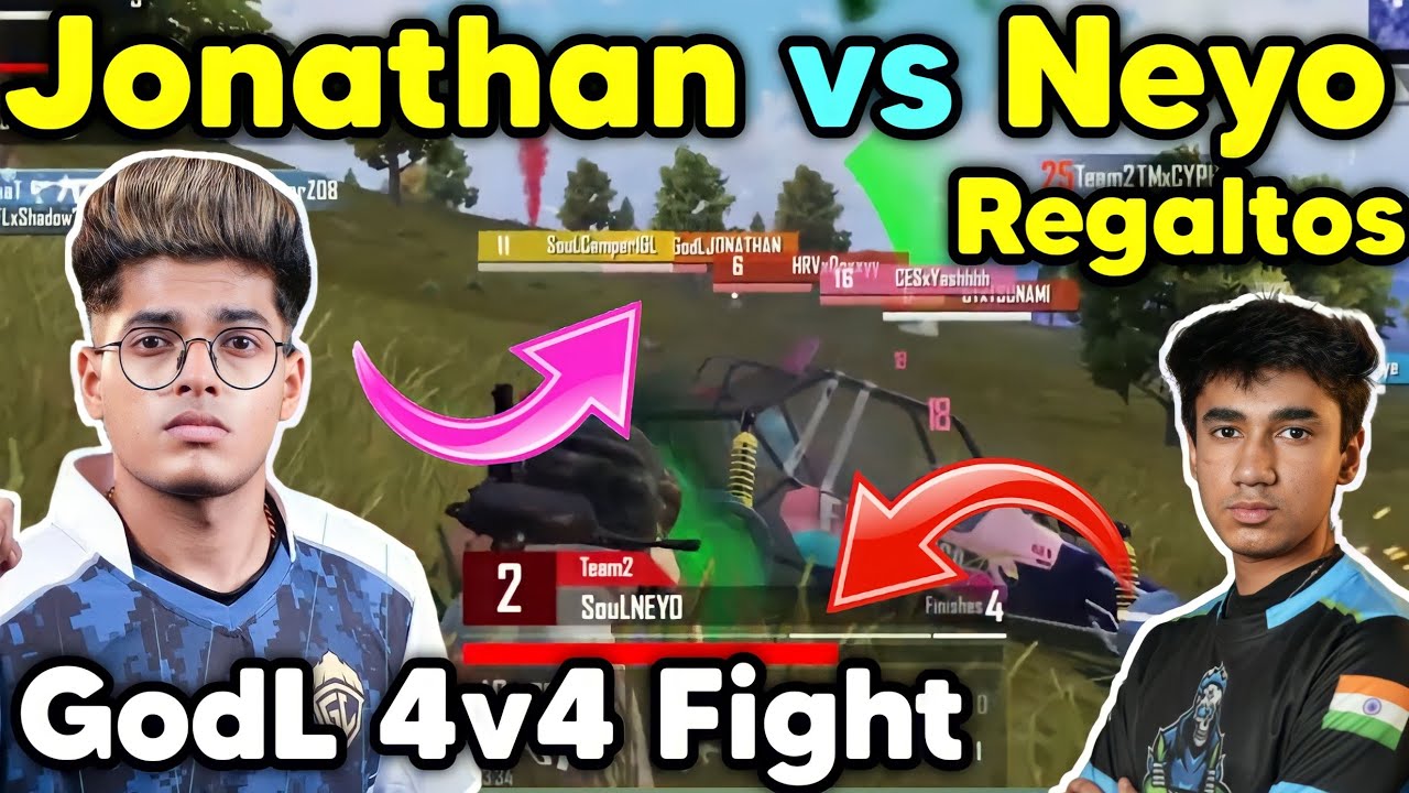 Jonathan vs Soul Neyo Regaltos 🔥 Godlike latest pure 4v4 fight 🇮🇳 - YouTube