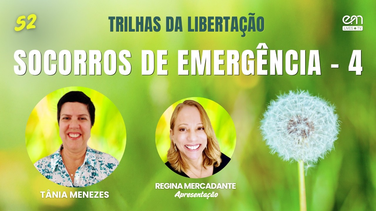 🌟 Produção Exclusiva EM Lives TV – Espiritismo e Mediunidade.

➡️ Série: Trilhas da Libertação – Temporada única – 52º Episódio – Socorros de emergência (Parte 4) – Livro de autoria de Manoel Philomeno de Miranda, psicografado por Divaldo Franco.

🌟 Exposição: Tânia Menezes/BA.
🌟 Apresentação: Regina Mercadante/SP.

📅 Data: 08/09/2026 (terça-feira).
🕒 Horário: 20h30.

🌟 Tânia Menezes é enfermeira, doutora em enfermagem, expositora espírita, coordenadora da evangelização infantil e do Projeto Manoel Philomeno de Miranda do Centro Espírita Caminho da Redenção e dirigente de reunião mediúnica.

🌟 Regina Mercadante é criadora de conteúdo digital e expositora espírita. É fundadora e diretora da EM Digital – Espiritismo e Mediunidade, onde produz e conduz estudos, preces e reflexões à luz da Doutrina Espírita. Atua como voluntária no Instituto Espírita de Educação (SP).

▶️ Veja a playlist:
https://www.youtube.com/playlist?list=PL6S9KEn3CGmXOh0Y-_D2mgCAV4_jLWcx8

Sobre:
Em Trilhas da Libertação, o Espírito Manoel Philomeno de Miranda revela os mecanismos da obsessão espiritual e sua superação pelo amor, disciplina moral e fé consciente. A obra mostra o trabalho de equipes espirituais na regeneração de almas envolvidas em graves processos obsessivos, destacando a importância das casas espíritas e da educação moral como caminhos para a libertação.

▶️ Conheça o nosso canal:
YouTube - https://www.youtube.com/espiritismoemediunidade

🔹 Produção: EM Lives TV – Espiritismo e Mediunidade
🔹 Realização: EM Digital – Espiritismo e Mediunidade

🌐 Acesse as nossas mídias sociais:

🔹 Site – https://emlives.tv
🔹 YouTube – https://www.youtube.com/espiritismoemediunidade
🔹 Facebook – https://www.facebook.com/espiritismoemediunidade
🔹 Instagram – https://www.instagram.com/espiritismo.mediunidade
🔹 TikTok – https://www.tiktok.com/@espiritismoemediunidade
🔹 Kwai – https://kwai.com/@Emlivestv
🔹 X – https://x.com/EMediunidade

#emlivestv #manoelphilomenodemiranda #trilhasdalibertacao #emdigital #espiritismoemediunidade #obsessao #espiritismo #loucura #allankardec #doutrinaespirita #divaldofranco #taniamenezes #estudoespirita #socorrosdeemergencia