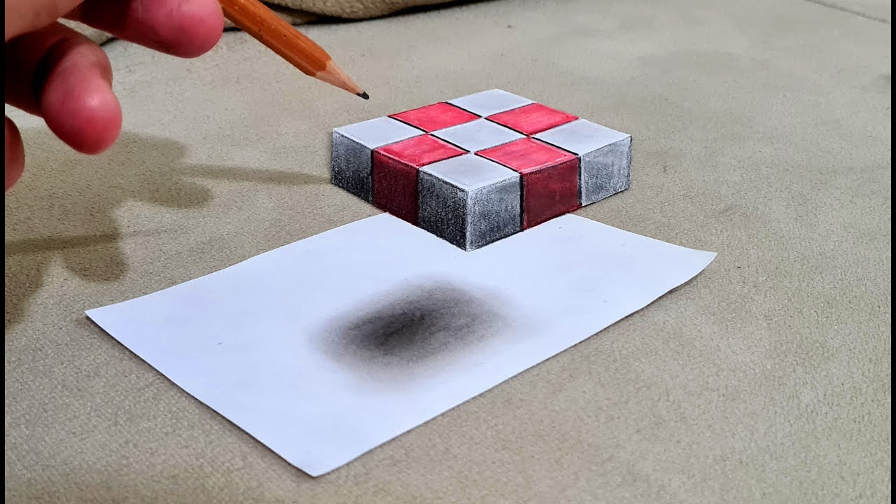3d drawing on paper easy - YouTube