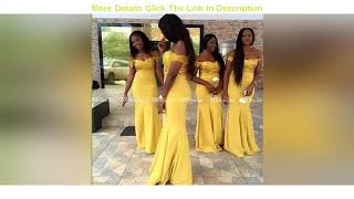 Best Sparkle Gold Yellow Sequin Top Bridesmaid Dresses African Off Shoulder Zipper Up Back Mermaid screenshot 4