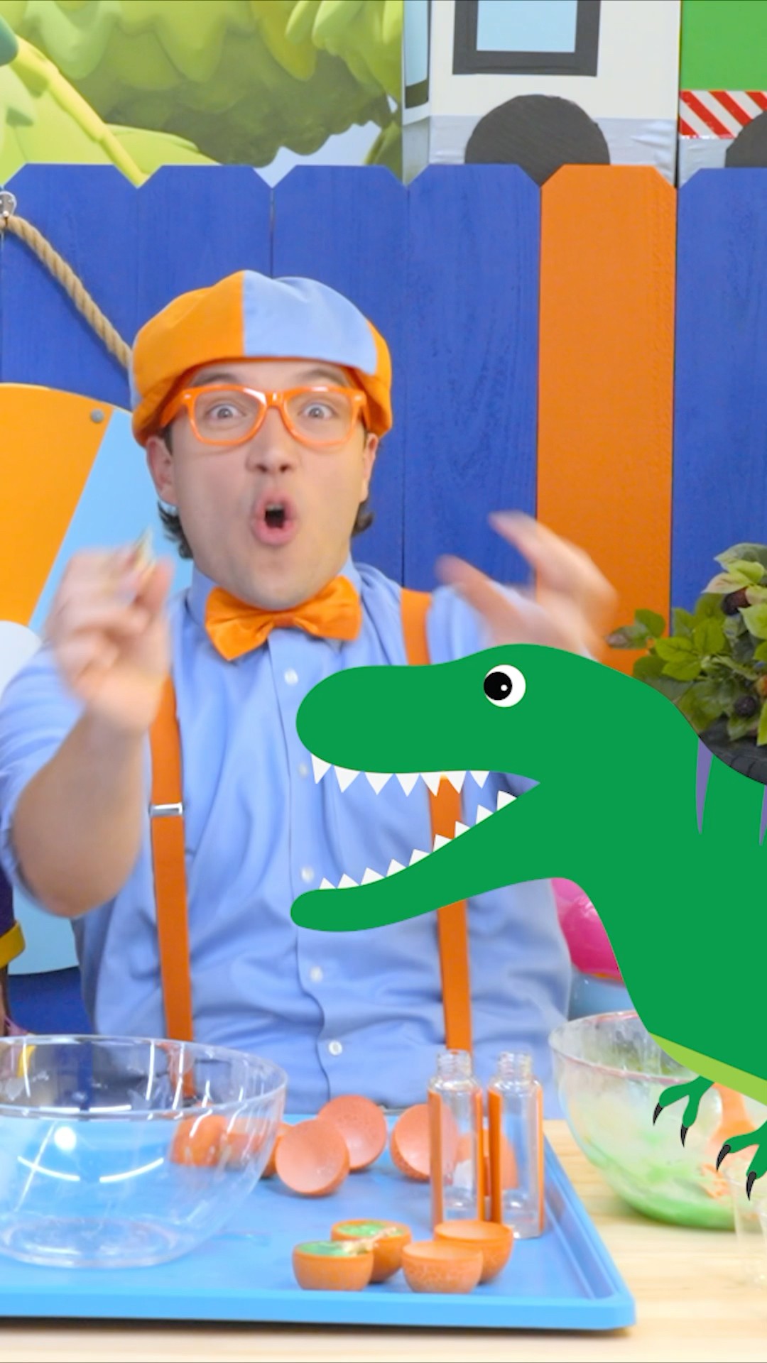 Blippi gets MAD?! Try and try again to find the HIDDEN Slime Dinosaur ?! #blippi #shorts