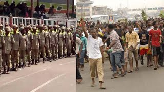 Happening Now In Akaeze Ivo LGA Ebonyi State, People Of Akaeze Protests Against Ebubeagu&#39;s K!££!ngz