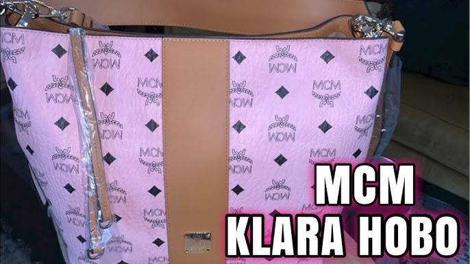 MCM Klara Visetos Black Medium Hobo Bag at FORZIERI