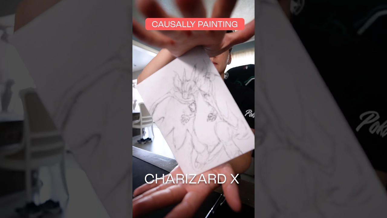 Casually paint charizard x with me 😂