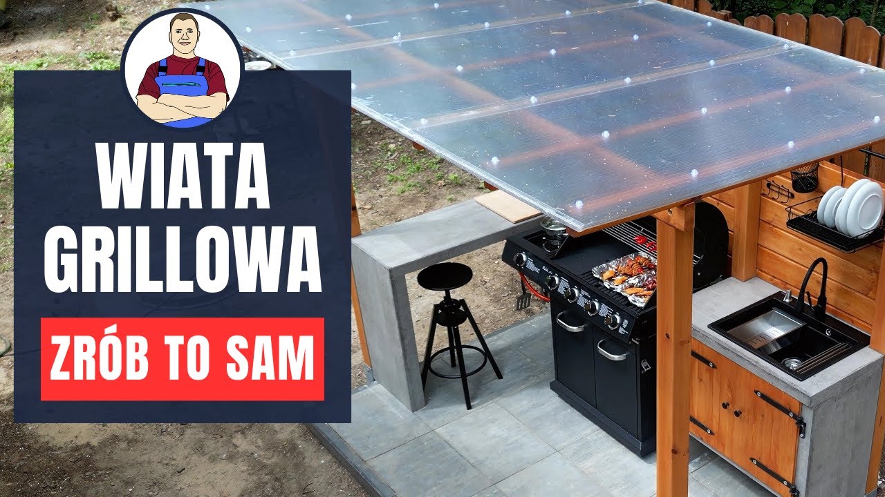 Budowa drewnianej wiaty z poliwęglanowym zadaszeniem do grillowania