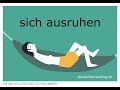 ausruhen | Konjugation, Bedeutungen &amp; Beispiele | 200 deutsche Verben (016/200)