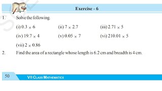 Class 7 Maths Chapter 2 Exercise 6 Solutions Fractions, Decimals &amp; Rational Numbers Telangana Board