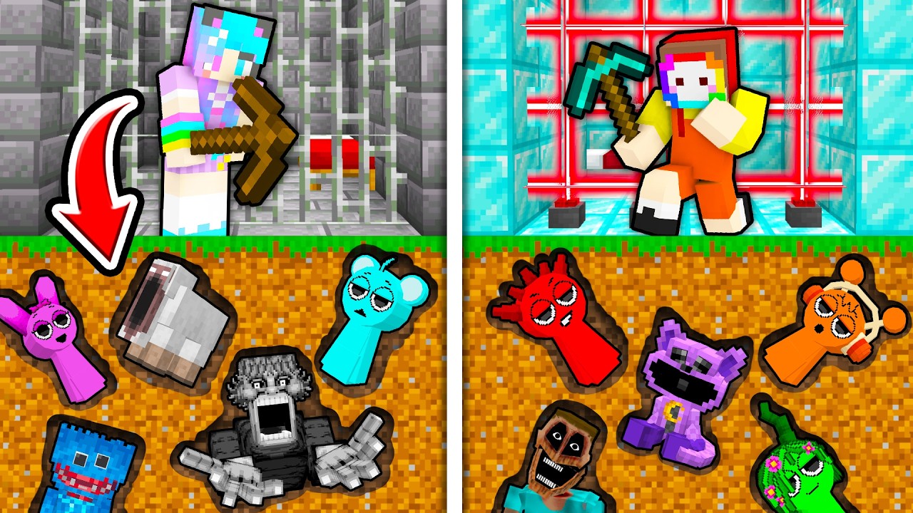 掘った激レアMOBの刑務所を作ろうとした結果!?【まいくら・マインクラフト・スプランキー/ポピープレイタイム/マイクラ都市伝説】
