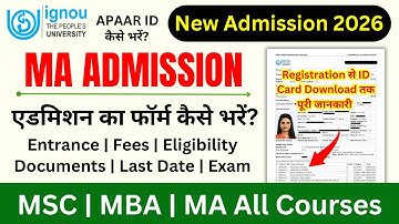 IGNOU MA Admission 2026 January Session_IGNOU MA Admission Form Fill Up Online 2026_MA ODL Programs