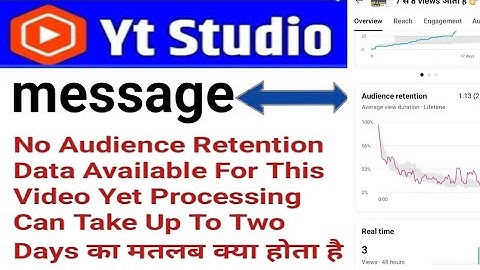 No audience retention data available for this video yet processing can take up to two days 