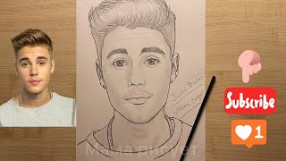 Drawing Justin Bieber / How to Draw Justin Bieber Face