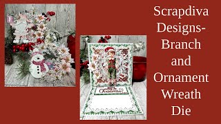 Scrapdiva Designs-Branch and Ornament Wreath Die Set