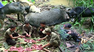 Wlid Boar Hunting In The Jungle/Yos hav zoov tua npua teb