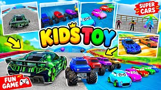 SUPER CARS vs MONSTER TRUCKS 🚙💥 Crazy Kids Toy Car Race!  screenshot 4