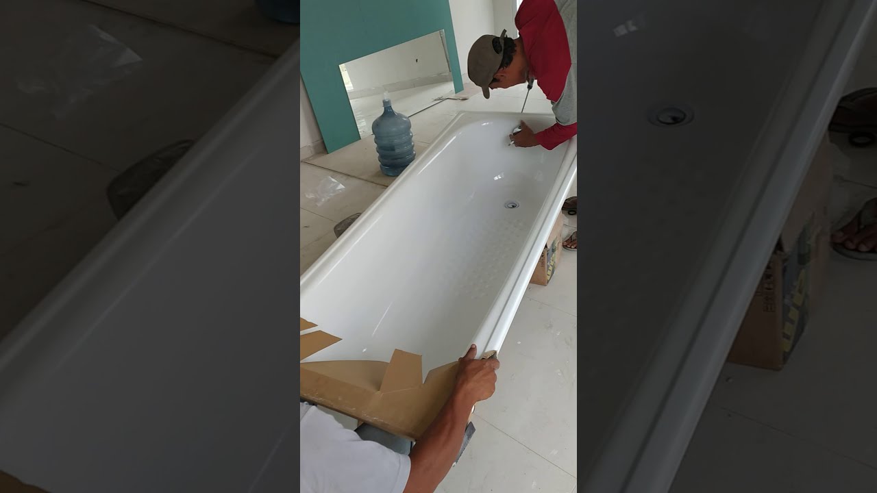 cara pemasangan bathub TOTO