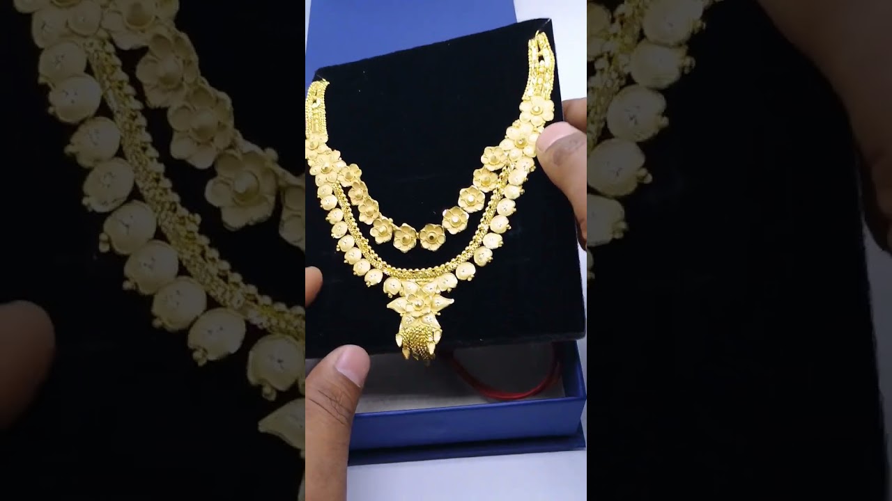 1.5 gram gold forming Gold Plated traditional necklace Set JGP060