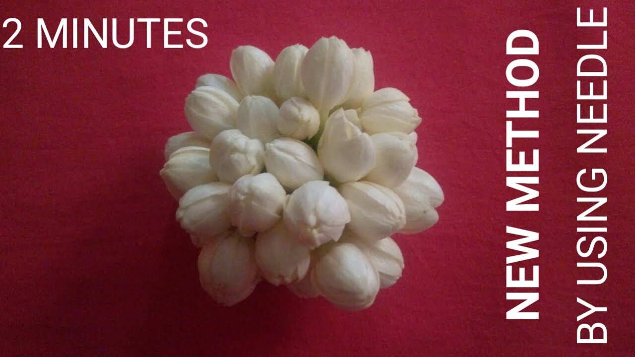 Tie jasmine flowers like ball by using needle 2minutes/how to string