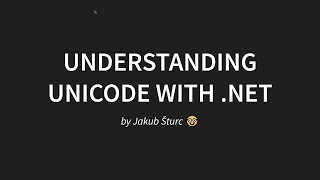 Unicode a .NET - Jakub Šturc