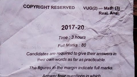 maths(honours)C3(real analysis)semester2(2017-20)PYQ vbu UG