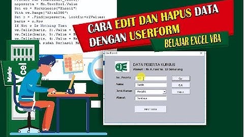 Cara Membuat Form EDIT dan HAPUS DATA Excel VBA