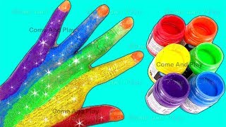 Learn Colors with Finger Family Song Body Painting and Play Doh