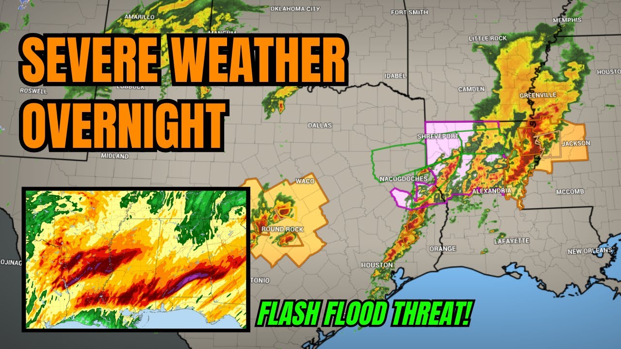 Severe weather threat overnight, flash flood threat through Wednesday ...