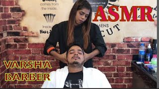 ASMR HEAD MASSAGE THERAPY TO RELAX TO SLEEP TIME BY INDIAN FEMALE BARBER VARSHA